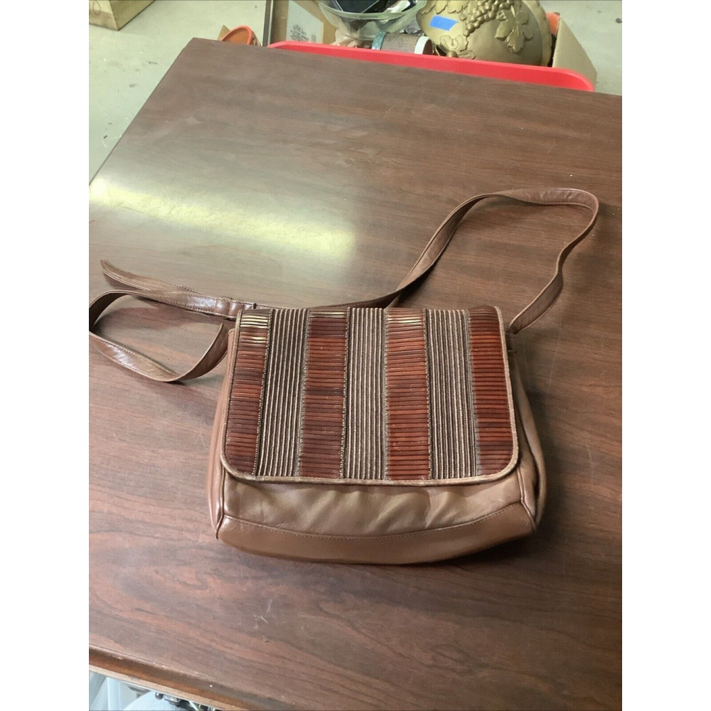 VTG SHARIF Leather Handbag Messenger Purse Shoulder Bag 7”x9”